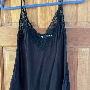 Black tank top with lace detail